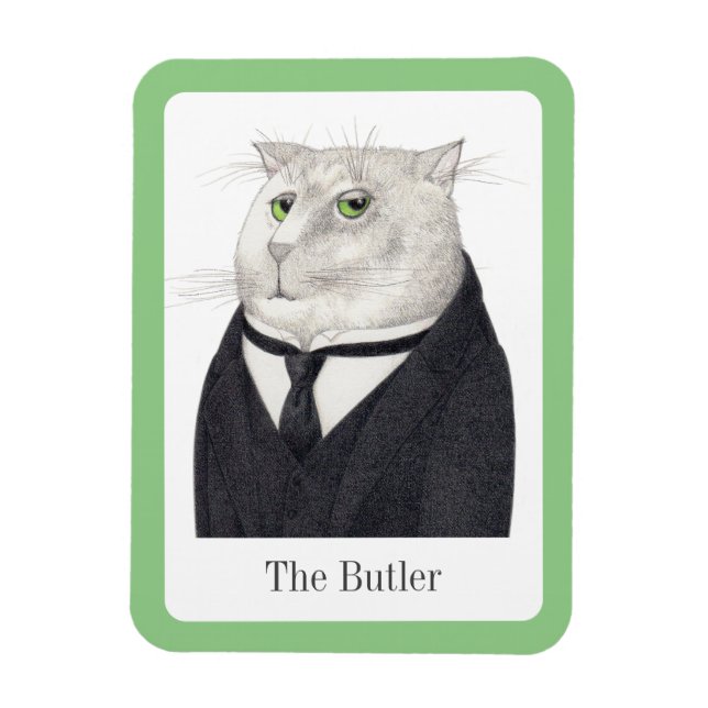 BUTLER CAT 3x4 Flexibles Magnet + Text (Vertikal)