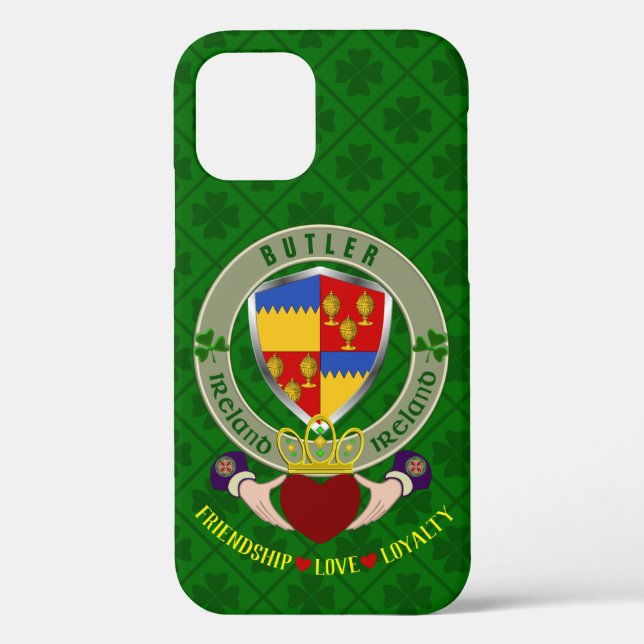 Butler Irish Shield & Claddagh Personalisiert Case-Mate iPhone Hülle (Rückseite)