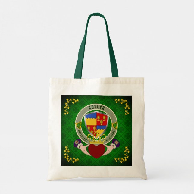 Butler Irish Shield & Claddagh Personalisiert Tragetasche (Rückseite)