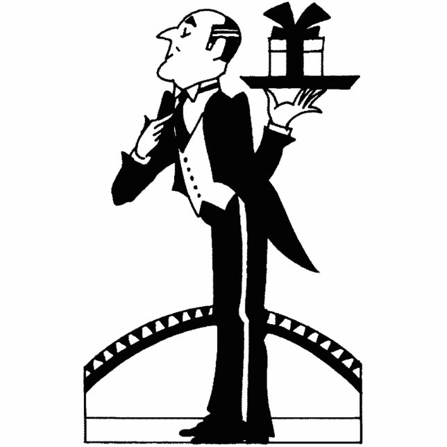 Butler schneidet den Foto-Magneten aus Fotoskulptur Magnet (Vorne)