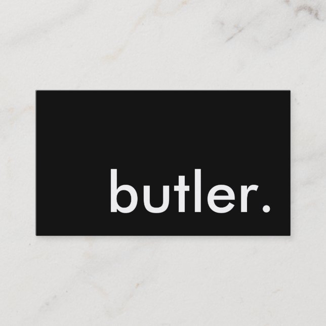 Butler. Visitenkarte (Vorderseite)