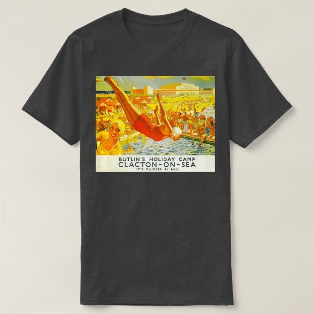 Butlins Holiday Camp Reiseplakat T-Shirt (Design vorne)