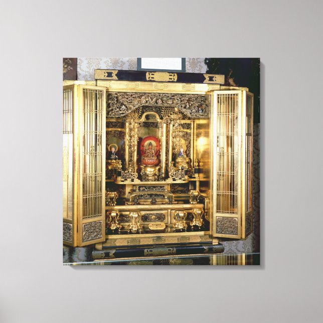 Butsudan-Schrein aus einem Damio-Palast in Kyoto Leinwanddruck (Vorderseite)