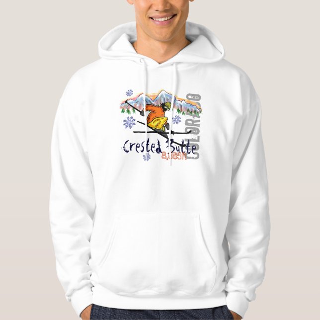 Butte-Colorado-Skiaufzug Hoodie mit Haube (Vorderseite)