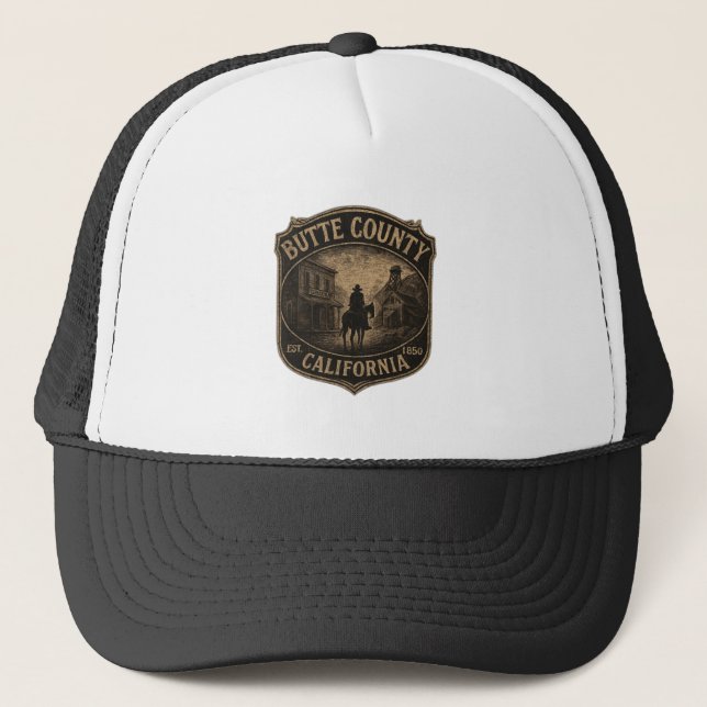 Butte County California – Gold Rush badge design Truckerkappe (Vorderseite)