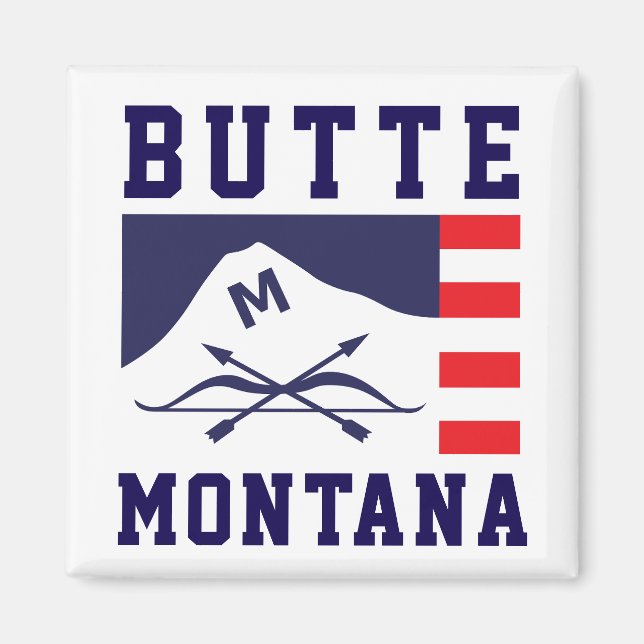 Butte-Flagge, Montana Magnet (Vorne)
