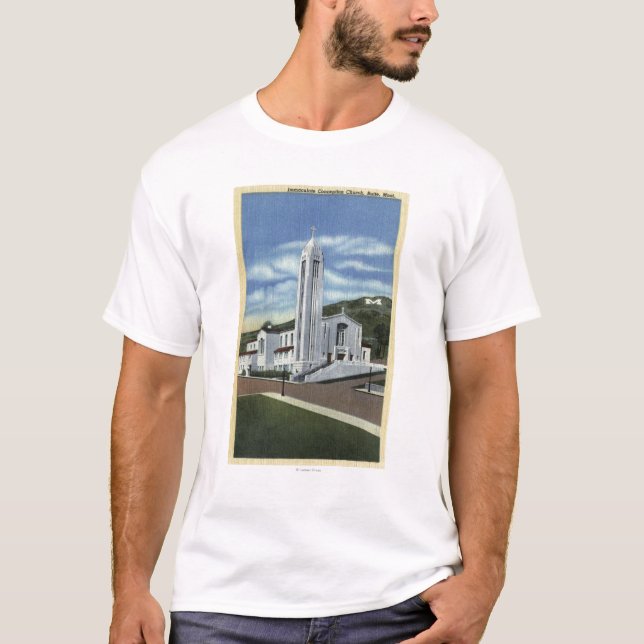 Butte, Montana - Empfängnis-Kirche T-Shirt (Vorderseite)