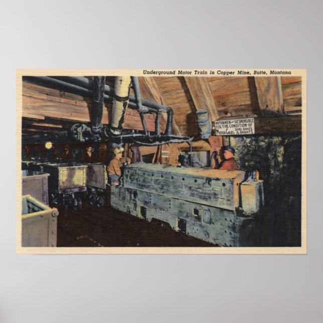 Butte, Montana - Untergrund Motor Poster (Vorne)