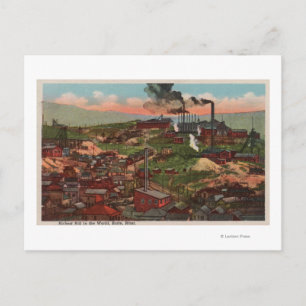Butte, MT - Ansicht von Fabriken und Zuhause auf H Postkarte