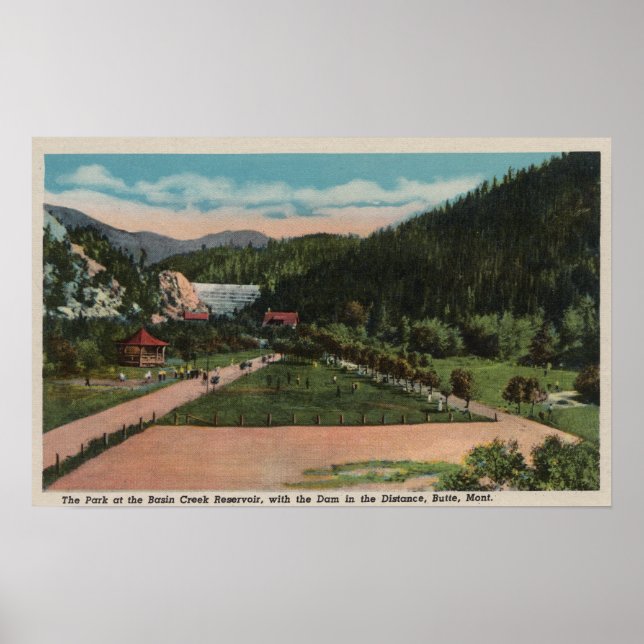 Butte, MT - Blick auf den Creek-Reservierungspark  Poster (Vorne)