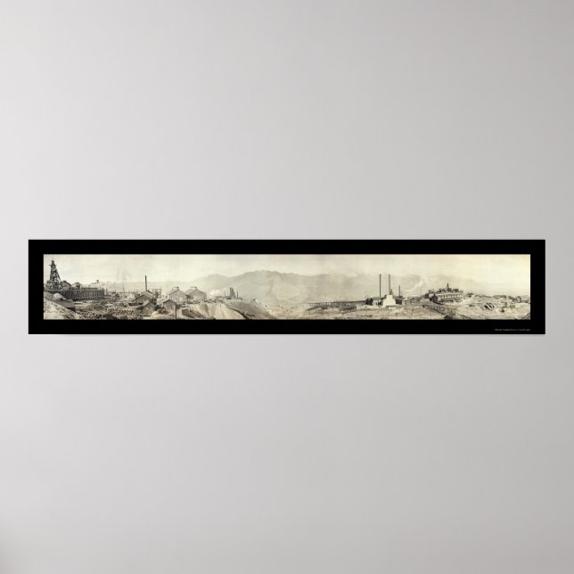 Butte, MT Mines Foto 1914 Poster (Vorne)