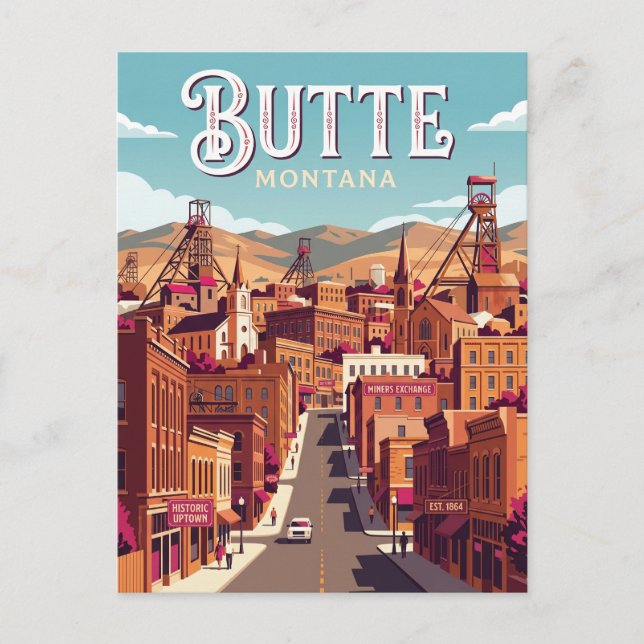 Butte USA Postkarte (Vorderseite)