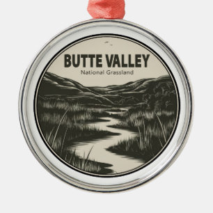 Butte Valley National Grassland California Stream Ornament Aus Metall