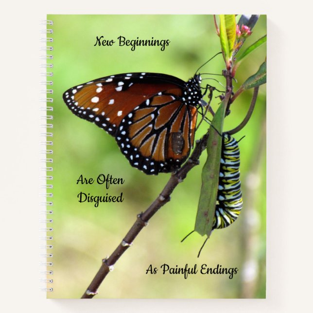 Butteffy / Raupe Quote Spiral Notebook Notizbuch (Vorderseite)