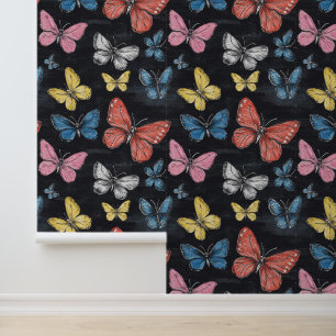 Buttefly-Muster für die farbenfrohe Insektensammlu Tapete