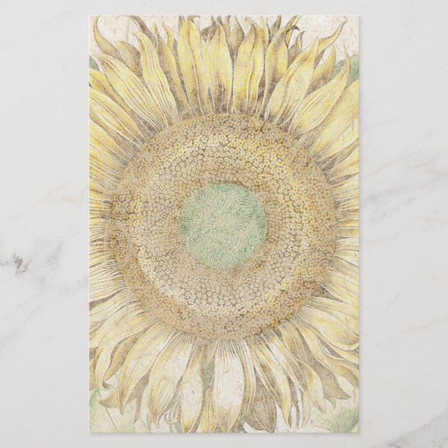 Büttenpapier-Sonnenblume-Blumen-Blumenbriefpapier Briefpapier (Vorderseite)