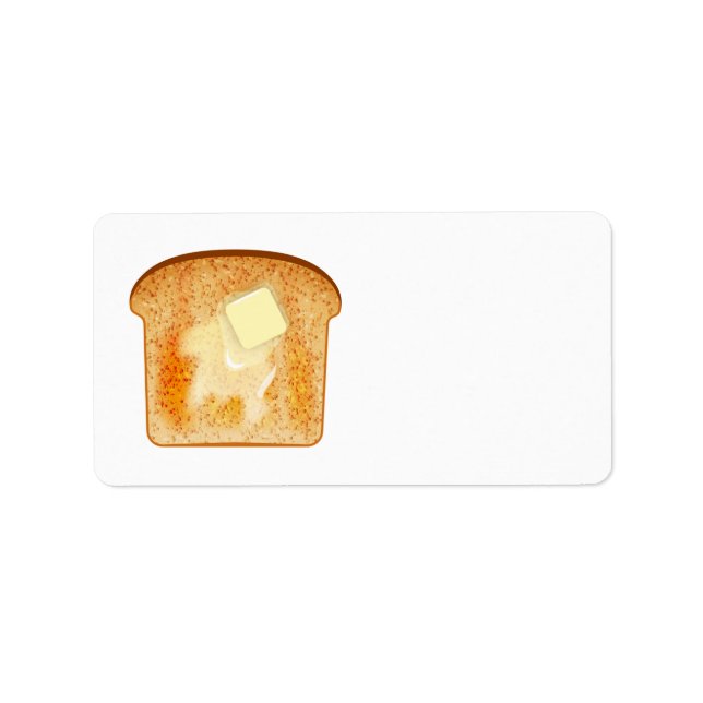 Butter auf Toast Adressaufkleber (Vorne)