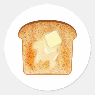Butter auf Toast Runder Aufkleber