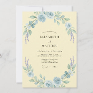 Butter Azure Bloom Hochzeit Einladung
