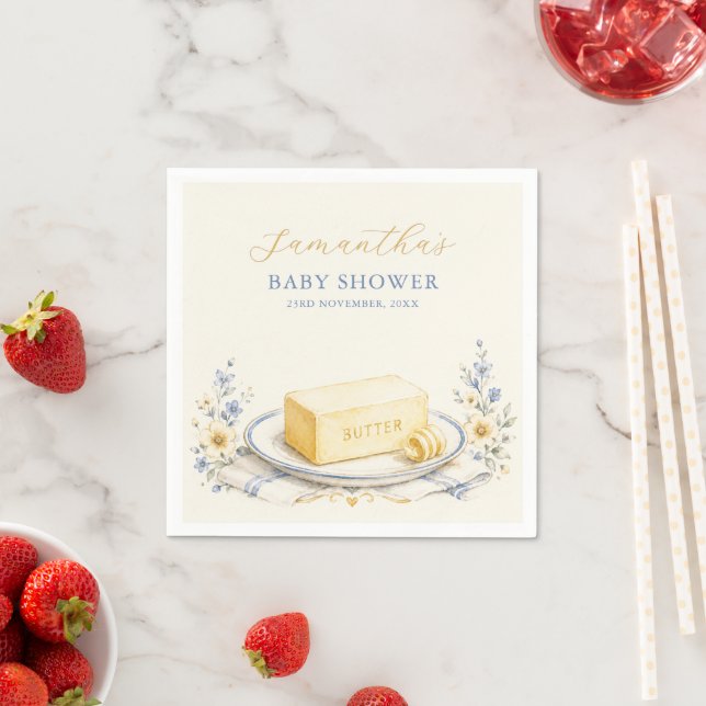 Butter Baby Shower Elegant Serviette (Beispiel)