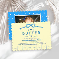 Butter Be There Blaue Schleife Foto Kindergeburtst