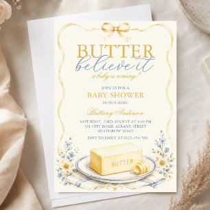 Butter Believe It Cottage Core Baby Shower  Einladung