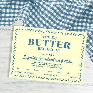 Butter Believe It Yellow Vintage 2026 Abschlussfei Einladung