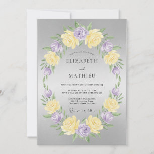 Butter Blasslila Pfingstrosen-Hochzeit Einladung