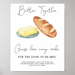 Butter Brautparty schätzen, wie viele Korken Poster