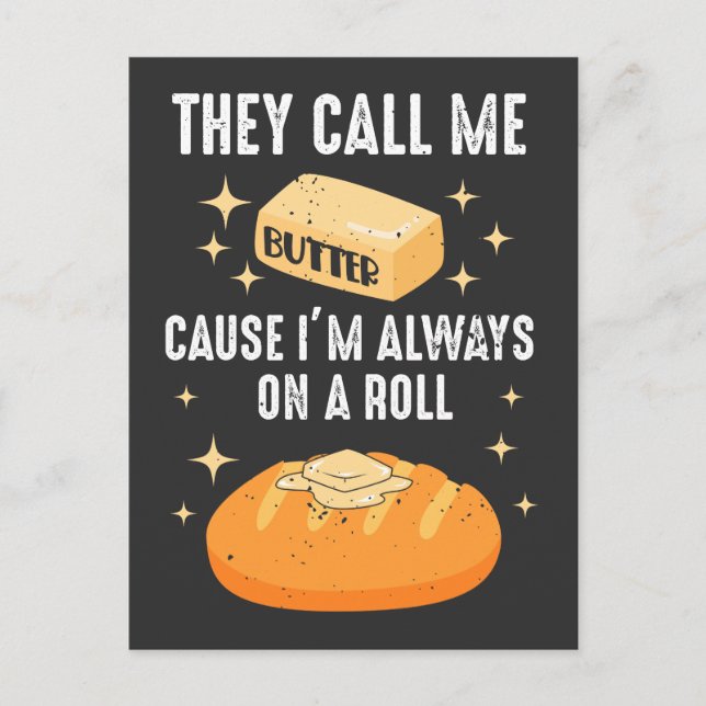 Butter Brot Lover Frühstück Feinschmecker Postkarte (Vorderseite)