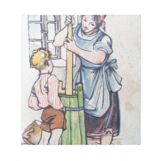 Butter Churn Mutter Son antikes Aquarellland Notizblock