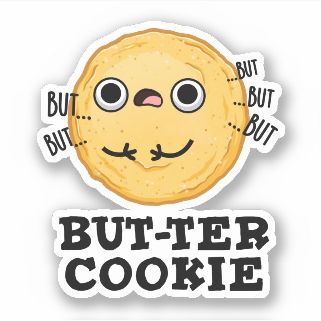 Butter Cookie Funny Food Puff Aufkleber (Vorderseite)
