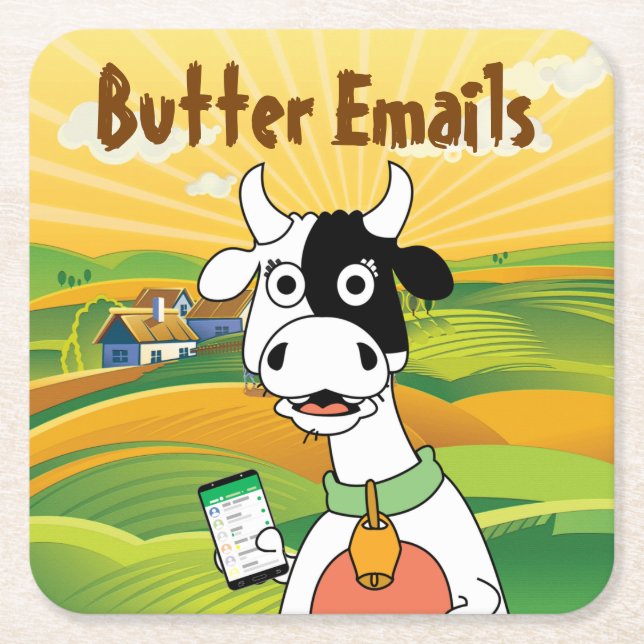 Butter Emails politischen Humor Rechteckiger Pappuntersetzer (Vorderseite)