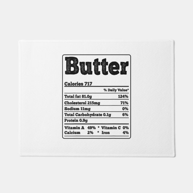 Butter Fakten Zutaten Funny Feinschmeckers Thanksg Fußmatte (Vorderseite)