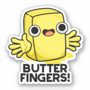 Butter Fingers Funny Butter Food Puff Aufkleber
