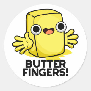 Butter Fingers Funny Butter Food Puff Runder Aufkleber