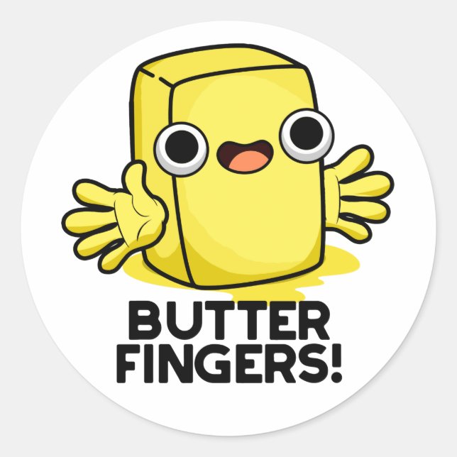Butter Fingers Funny Butter Food Puff Runder Aufkleber (Vorderseite)