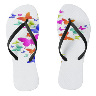 Butter Fly Art Design Flip Flops