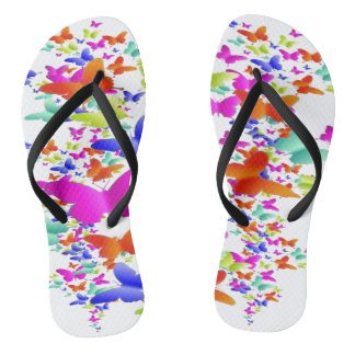 Butter Fly Art Design Flip Flops