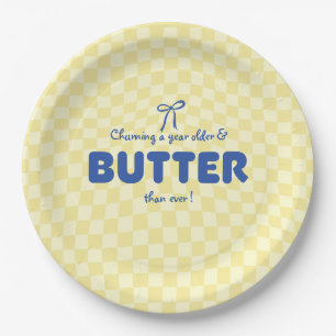 Butter-Geburtstag "Ein Jahr älter werdend" Pappteller