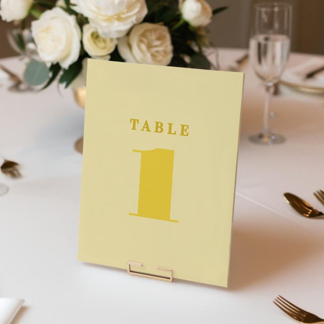 Butter Gelb Einfache Tischnummer (Butter Yellow Simple Table Number)
