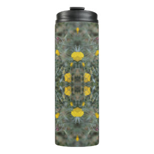 Butter Gelb Kalifornien Poppy Muster Therme Tum Thermosbecher