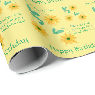 Butter Gelbe Blütenkunst Geburtstagsgeschenke Wrap Geschenkpapier