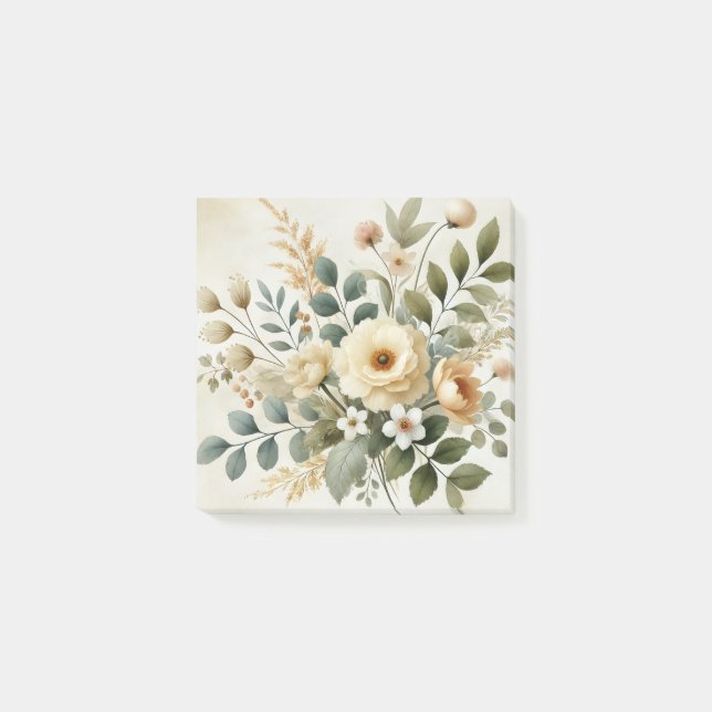 Butter Gelbe Farbe Blütenfrühling und Sommer Post-it Klebezettel (Vorderseite)