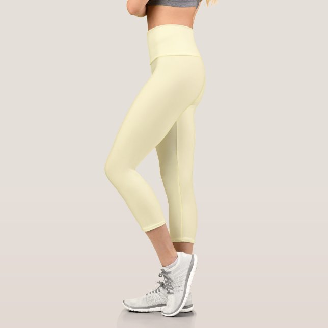 Butter Gelbe Farbe | Klassisches Elegant Capri Leggings (Links)
