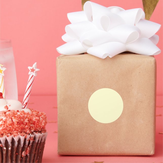 Butter Gelbe Farbe | Klassisches Elegant Runder Aufkleber (Party)
