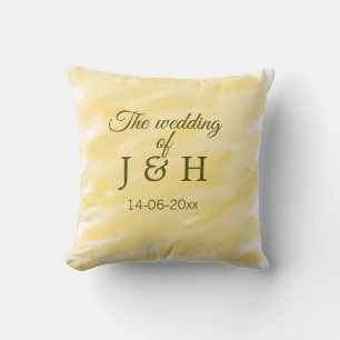 Butter gelbe Pastellgelbe die Hochzeit des Paares Kissen