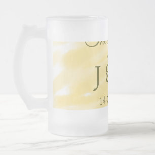 Butter gelbe Pastellgelbe die Hochzeit des Paares Mattglas Bierglas