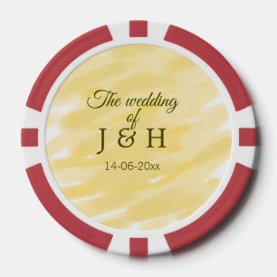 Butter gelbe Pastellgelbe die Hochzeit des Paares Pokerchips