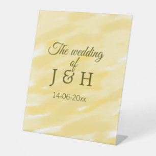 Butter gelbe Pastellgelbe die Hochzeit des Paares Sockelschild